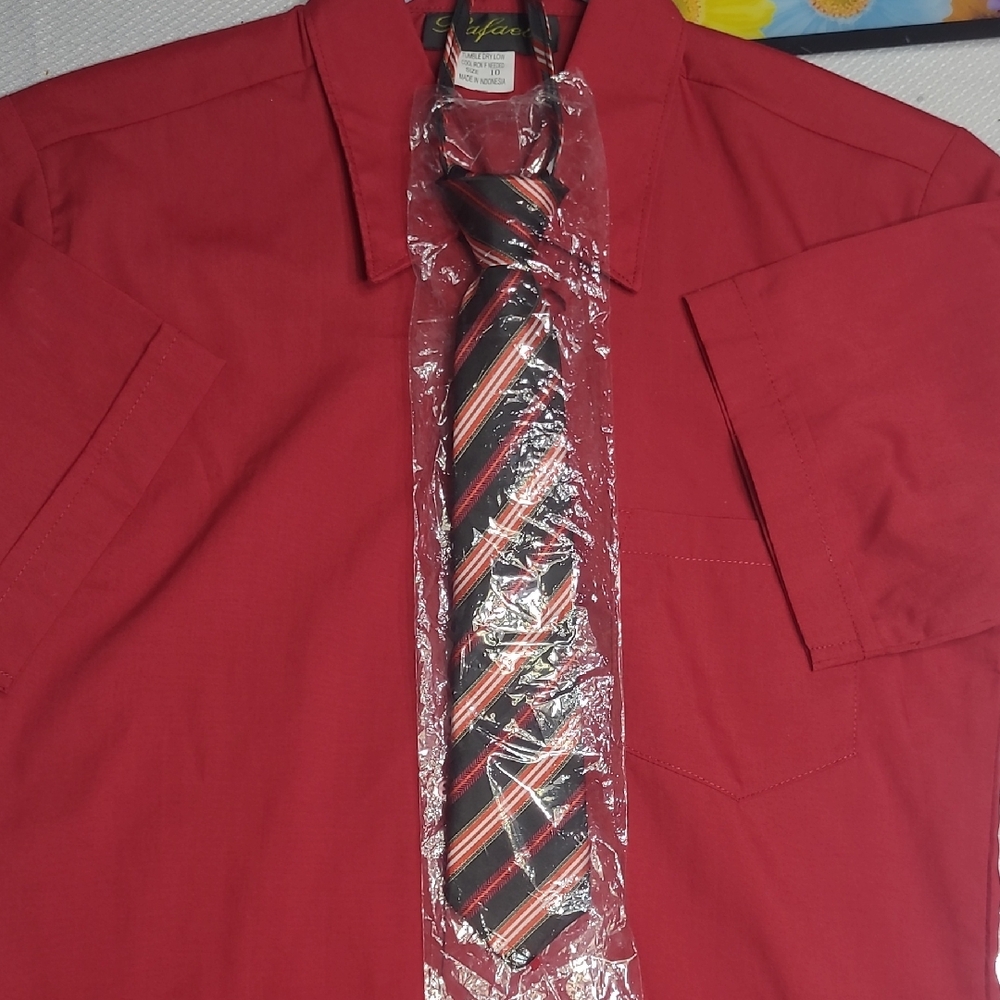RAFAEL Red Button Down Shirt Classic Collar